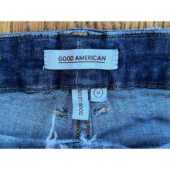GOOD AMERICAN Blue Denim Good Legs Distressed Hem Jeans Pants Women's Size 29 - Picture 4 of 11